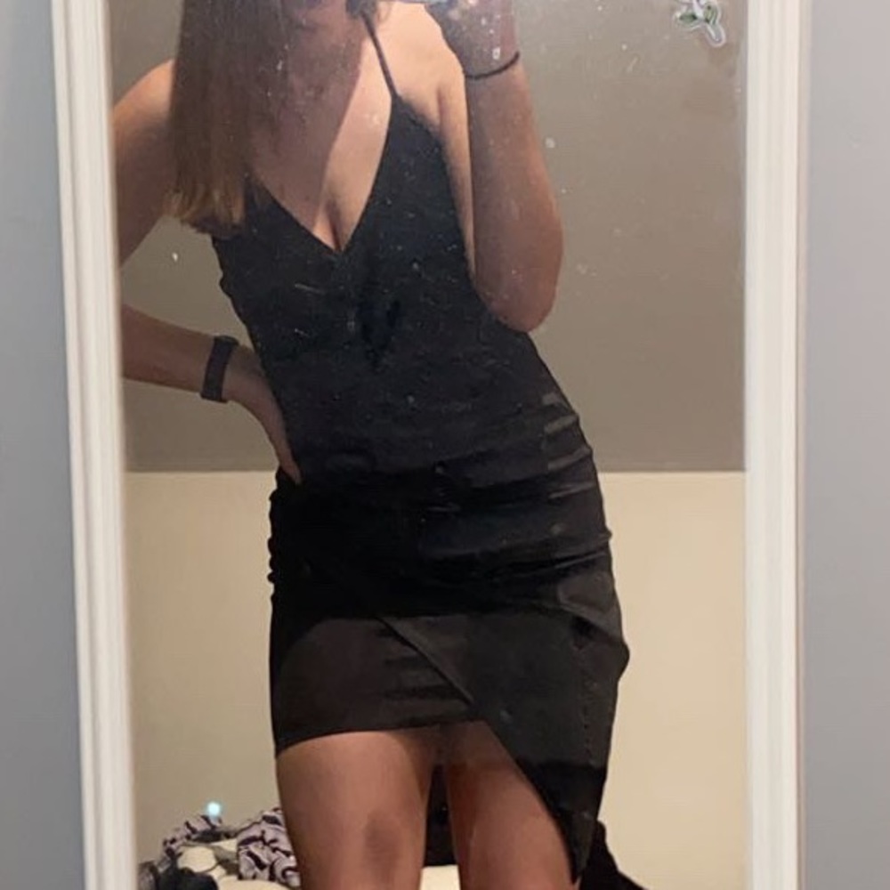 Tight black hoco dress